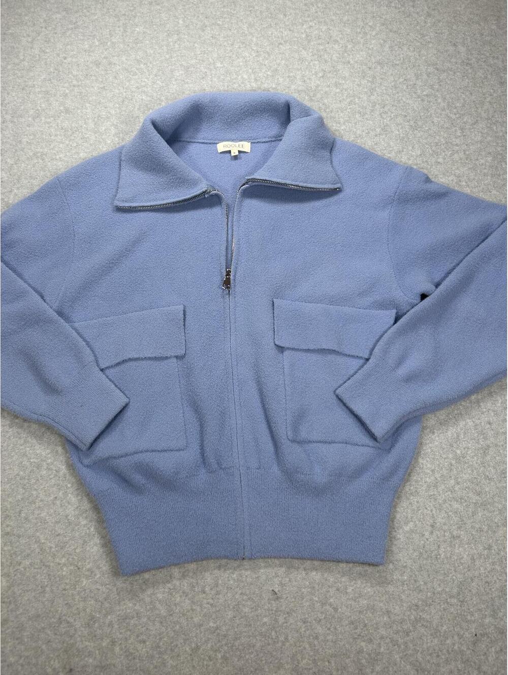 Roolee Light‎ Blue Zip-Up Fleece Jacket Size Small